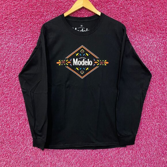 Modelo Cerveza Grounded In Tradition Tile Design Long Sleeve T-Shirt Medium - Picture 1 of 5